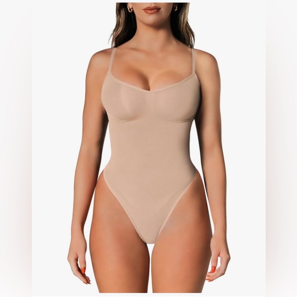NWT SLIMS Beige thong Bodysuit